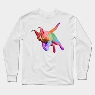 Colorful Caracal Cat Long Sleeve T-Shirt